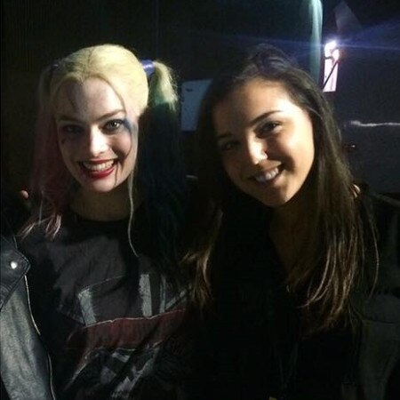 Tom Tate’s daughter Emily Tate with Margot Robbie on the set of Suicide Squad in 2016.