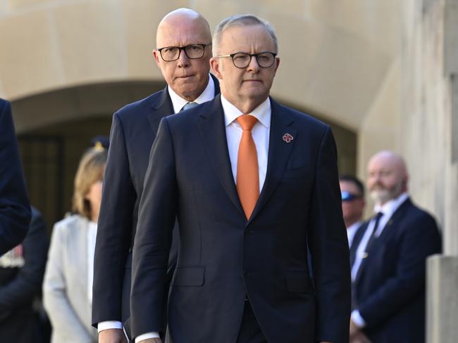 Prime Minister Anthony Albanese and Opposition Leader Peter Dutton. Picture: NewsWire / Martin Ollman