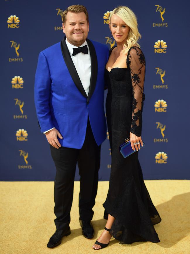 Late-night host and Carpool Karaoke star James Corden and Julia Carey. Picture: Getty Images