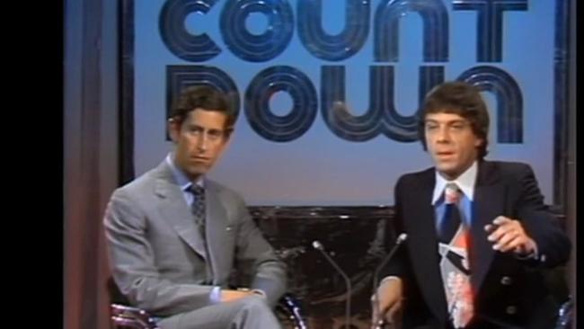 Awkward ... Molly Meldrum realises he's out of his depth as he interviews Prince Charles. Picture: ABC