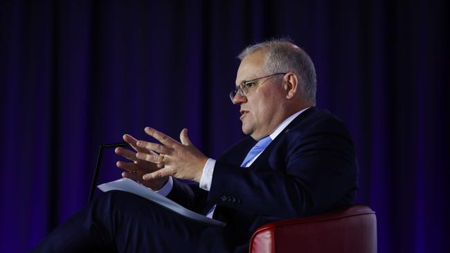 Prime Minister Scott Morrison at a bush summit in Cooma, NSW, this week. Picture :Sean Davey.