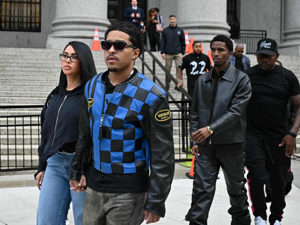 Justin Combs and Christian Combs, sons of rapper Diddy, leave federal court for their father's bail hearing in New York. Picture: ANGELA WEISS/AFP