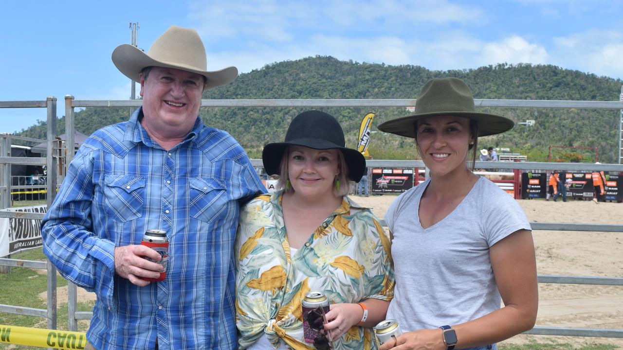 William, Jen and Jess Weaver from Moranbah at the PBR Airlie Beach Invitational. Picture: Laura Thomas