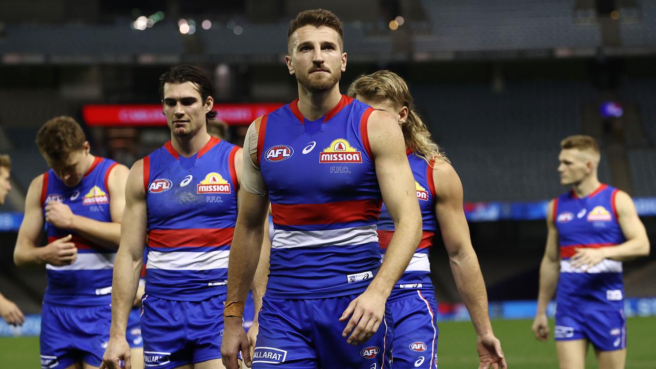 The Western Bulldogs gave up top spot on the ladder last weekend, but should get it back by season’s end. Picture: Michael Klein