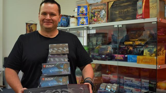 Above Deck Hobbies and Games owner Jeremy O'Kell said interest in boardgaming and table top hobbies had increased since Covid hit Australia last year. Photo: Ebony Graveur