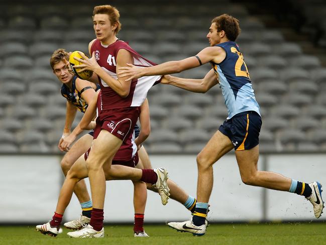 Andrews playing for the Queensland U18s against NSW/ACT in 2014. Picture: Lachlan Cunningham/AFL Media