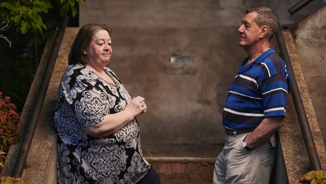 Lorraine and Leo Carvalho at their home in Lyons, the former home of Dirk Jansen, who ran the Mr Fluffy business. Picture: Rohan Thomson