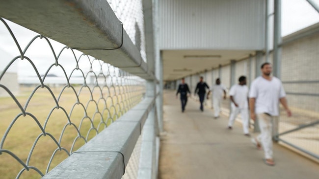 Staff escort prisoners through Queensland; Lotus Glen Correctional Centre. The male prison can detain around 730 prisoners. Picture: Daniel Soekov for Human Rights Watch