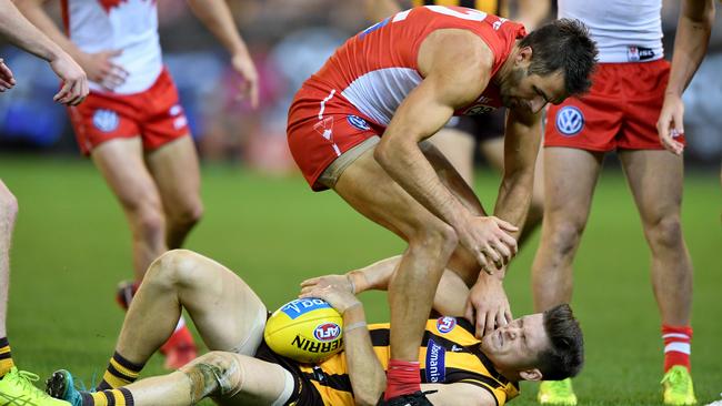 The Swans won the night, and Clarkson wasn’t happy with some tactics. Pic: AAP