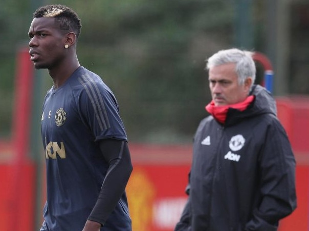 Paul Pogba appeared to ignore Jose Mourinho at training this morning