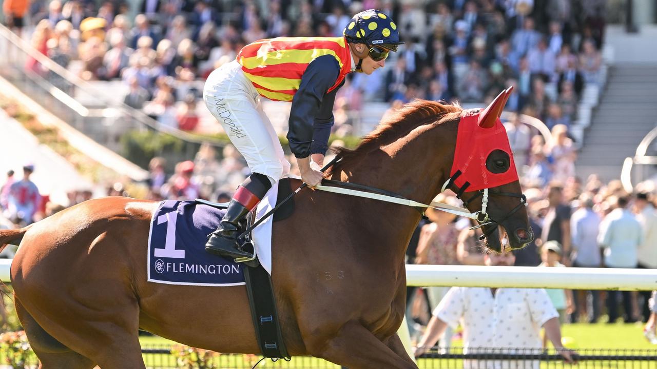 Nature Strip goes to the post for the Black Caviar Lightning at Flemington. Picture: Morgan Hancock-Racing Photos via Getty Images