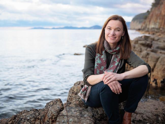 Tasmanian author Katherine Johnson, the winner of The Australian Fiction Prize for her novel set on Maria Island off TasmaniaÃs east coast.photographed near her home at Hinsby Beach in the Hobart suburb of Taroona.03/12/2024photo - Peter Mathew