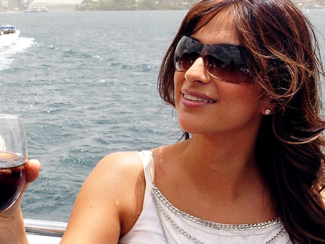 Mick Hawi’s wife Carolina Gonzalez at a Comanchero Christmas party cruise on Sydney Harbour. Picture: Supplied