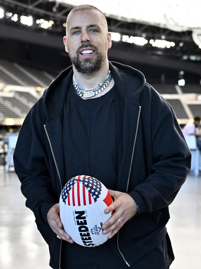 Designer Daniel Jarvis at the NRL Vegas promo tour at Allegiant Stadium. Picture David Becker/Getty Images for NRL