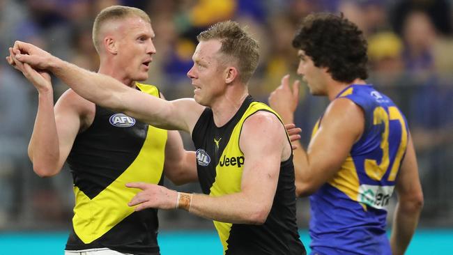 Jack Riewoldt says Mackay should escape a ban due to the collision being a ‘football accident’. Picture: Will Russell/AFL Photos via Getty Images