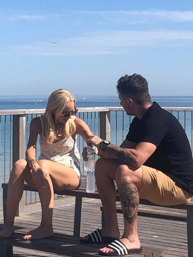 Carrie Bickmore was spotted having coffee with her radio co-host, comedian Tommy Little, at The Kiosk at Somerton on Wednesday morning. Picture: Supplied