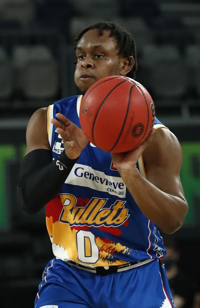 Tamuri Wigness during the NBL season with the Brisbane Bullets. Picture: Darrian Traynor/Getty Images)