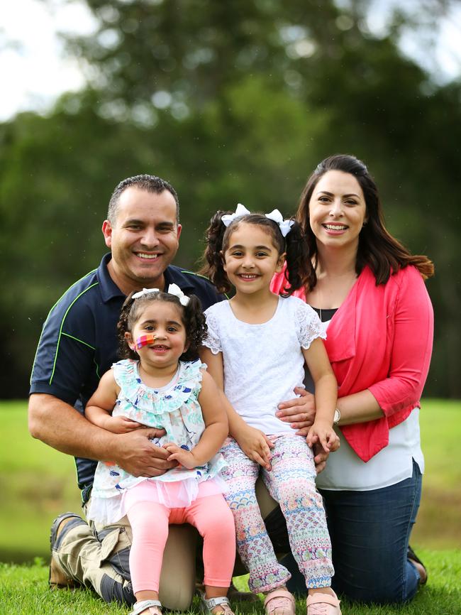 Charlize Gravina (front) pictured with dad Paul, sister Amelia and mum Julie. Picture: Angelo Velardo