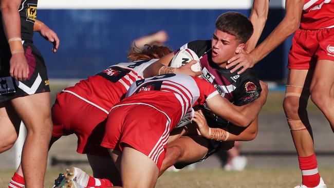 PBC SHS defend against Marsden earlier this season. Picture Glenn Hampson