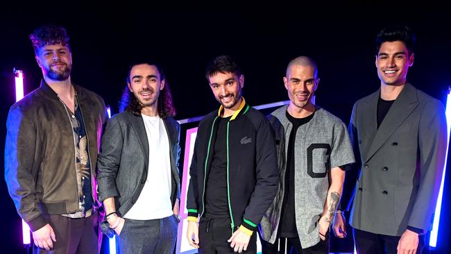 The British boy band rallied around Tom (centre) during his cancer battle. Picture: Anthony Devlin/Getty Images