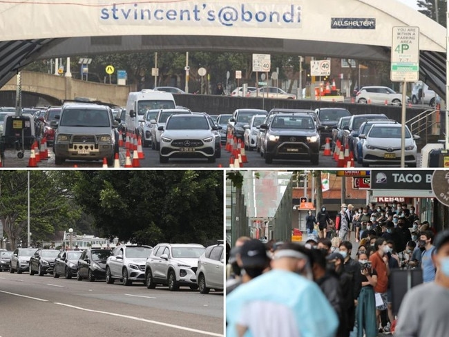 See Sydney’s Covid test queue chaos