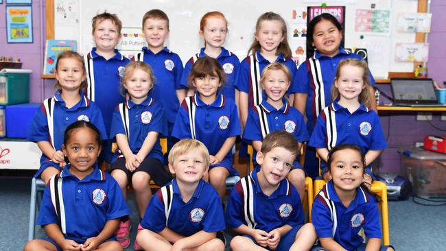 Mundubbera State School Preps. Back from left: Brodie, Charlie, Maggie, Madison, Sioona. Middle from left: Scarlett, Isabell, Amelia, Isla, Indi. Front from left: Sofia, Bridon, Anthony, Sisi. Picture: Patrick Woods.