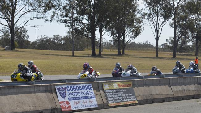 Bikes at the start of a race at Morgan Park. Photo Gerard Walsh / Warwick Daily News