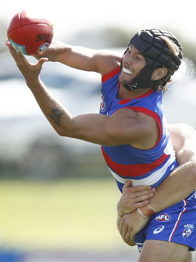 Caleb Daniel was brilliant at halfback for the Bulldogs.