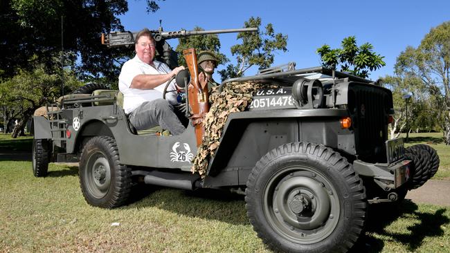 Christian Smith, in a 1944 Ford GPW Jeep is set for the upcoming NQ Military Muster. Picture: Evan Morgan