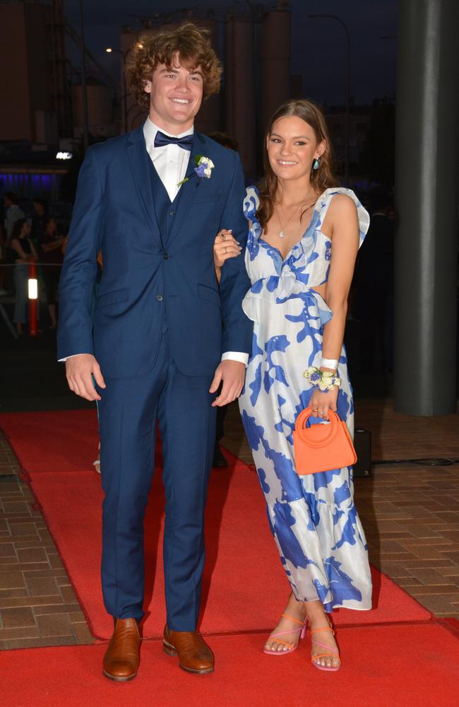 Toowoomba school formals. At the 2023 St Ursula's College formal is graduate Ellie Barrett with her partner. Picture: Rhylea Millar