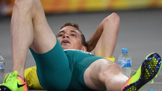 Giving it everything ... Australia’s Steve Solomon after qualifying for the final of the men’s 400m. Photo: AAP