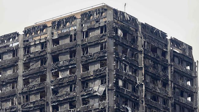 The charred remains of the Grenfell Tower in London. Picture: AFP Photo/Niklas Hallen