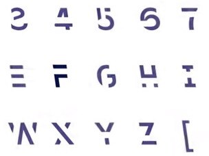 Sans Forgetica alphabet and symbols. Picture: RMIT