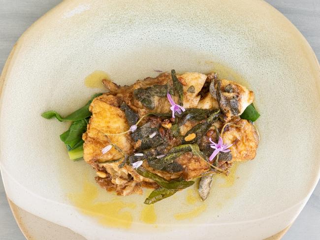 Deep sea perch with brown butter and sage at HNLY, Henley Square, Adelaide