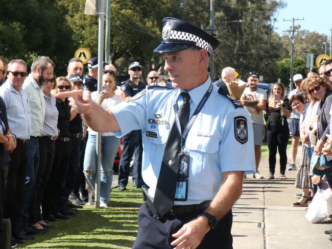 Peter Feldman walking through a guard of honour. Picture: Penny Dahl