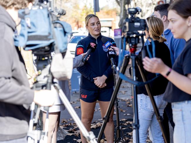 From barely any media coverage to today (pictured), the women’s game has followed the trend of female sport. Picture: NRL Imagery