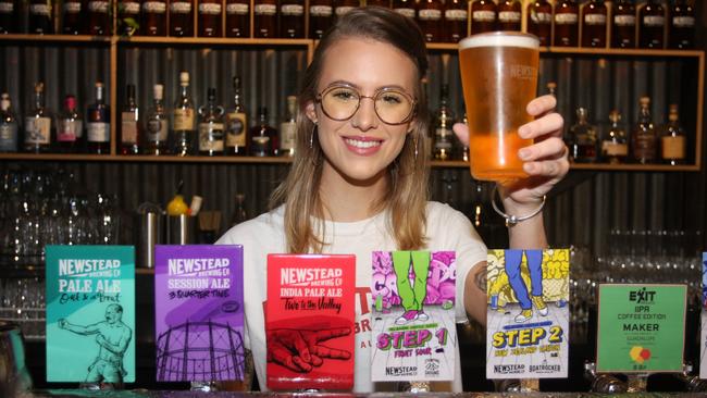 Newstead Brewing Co, which has locations in Newstead and Milton, has created a new beer for the Great Australasian Beer Spectacular (GABS) festival which is coming to Brisbane for the first time on April 27, 2019. Pictured: Staff member Chimay Attenborough. Photo: Kristy Muir