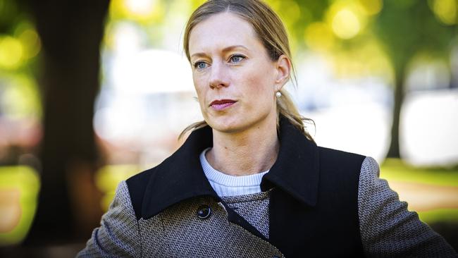 Tasmanian Labor leader Rebecca White on parliament lawns, Hobart. Picture: CHRIS KIDD