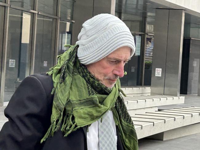 Killer driver Norman Beshara of Creswick leaving the County Court after pleading guilty to dangerous driving causing the death of Louis Victor Xuereb of Braybrook.