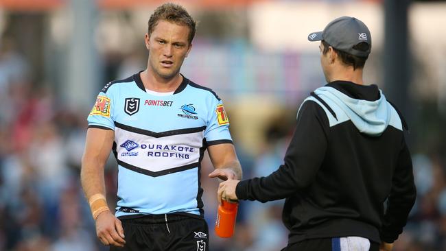 Sharks star Matt Moylan has been hampered by hamstring issues. Picture: Jason McCawley/Getty Images