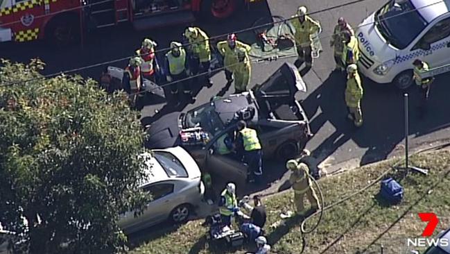 .Two cars collided in Cabramatta on July 13. Source: Seven News