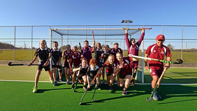 Mackay Hockey's junior stars celebrate after gaining selection for Queensland state sides. Picture: Stuart Quinn