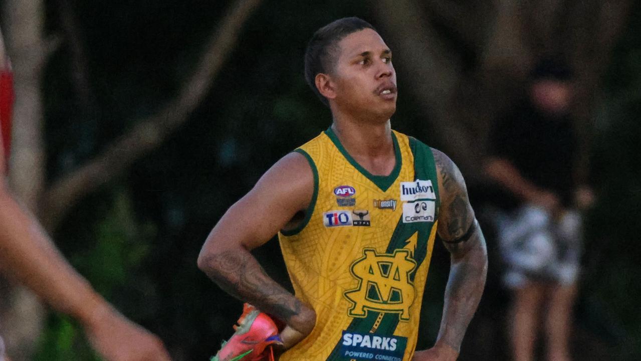 Nick Yarran is facing up to three weeks on the sideline after being caught out in Round 16. Picture: Celina Whan / AFLNT Media