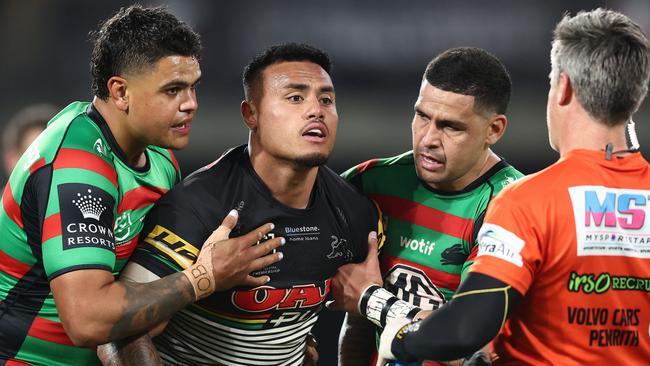 Leniu has been cleared by an independent doctor to play, in a massive boost to his grand final chances. Picture: Getty Images