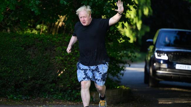 Boris Johnson on his morning run after the committee published its findings. Picture: Getty Images.