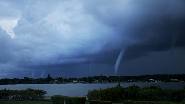 Five waterspouts seen at Harrington, NSW on Tuesday afternoon. Picture: Kirra Moffitt