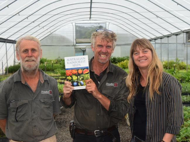 Steve McAlpin, Mark Dunphy and Michelle Chapman have written a book on rainforest seed propogation with seed collector Paul Nelson. Photo: Jackie Munro