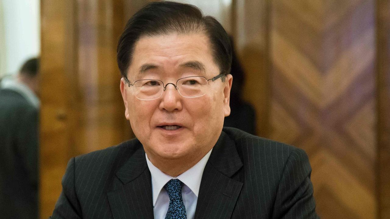 South Korean national security director Chung Eui-yong says he’s taking the incident ‘very seriously’. Picture: AFP PHOTO / POOL / Alexander Zemlianichenko