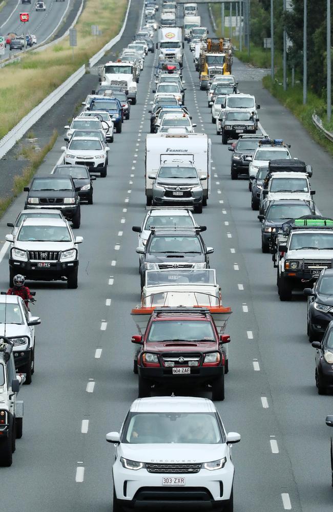 Traffic on the Bruce Hwy travelling north from Brisbane to the Sunshine Coast. Picture: Liam Kidston