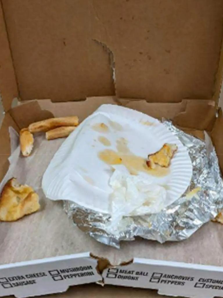 A pizza crust police said they extracted DNA from. Picture: Suffolk County Police